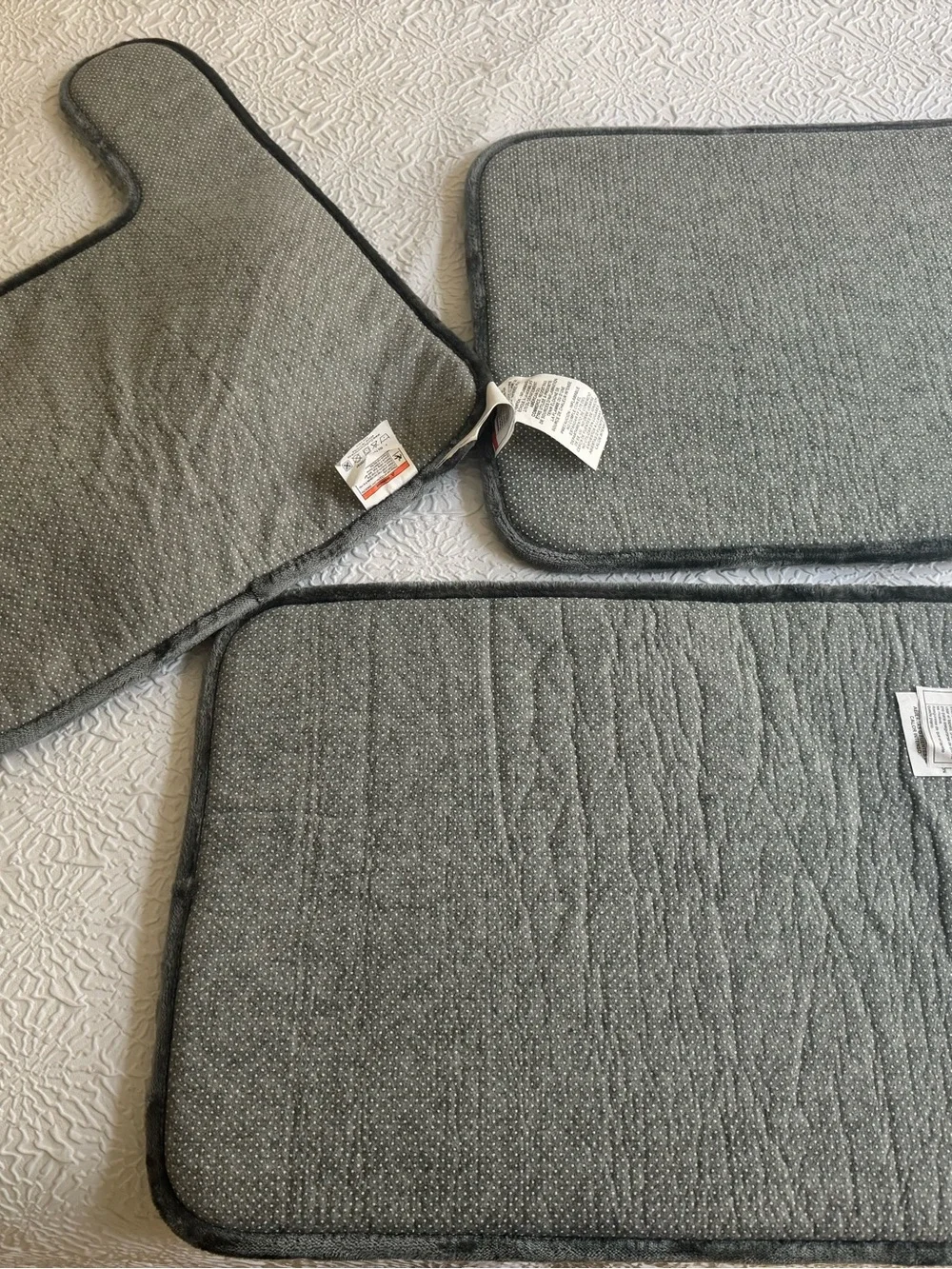Gorilla Grip 3-Piece Gray Bathroom Rug Bath Mat Set
